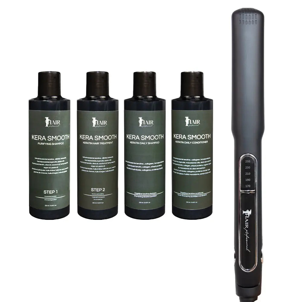 Kera Smooth Keratinebehandeling Kit 250ML met Titanium Stijltang