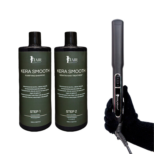Kera Smooth Keratinebehandeling Step 1 & 2 met Titanium Stijltang 1000ML