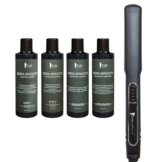 Kera Smooth Keratinebehandeling Kit 250ML met Titanium Stijltang